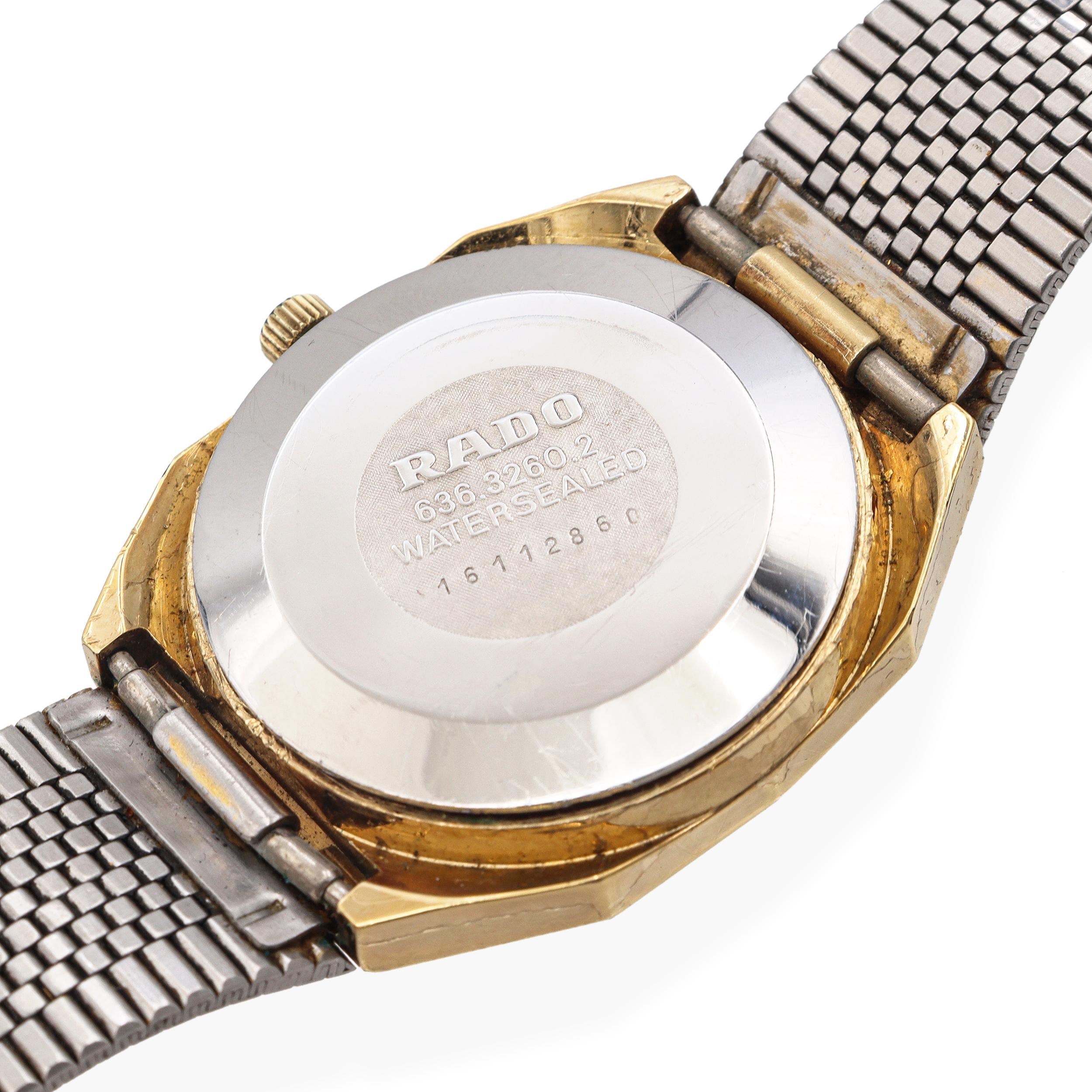 Vintage Rado Voyager Day Date Automatic Men's Watch Ref. 636.3260.2: FOR REPAIR