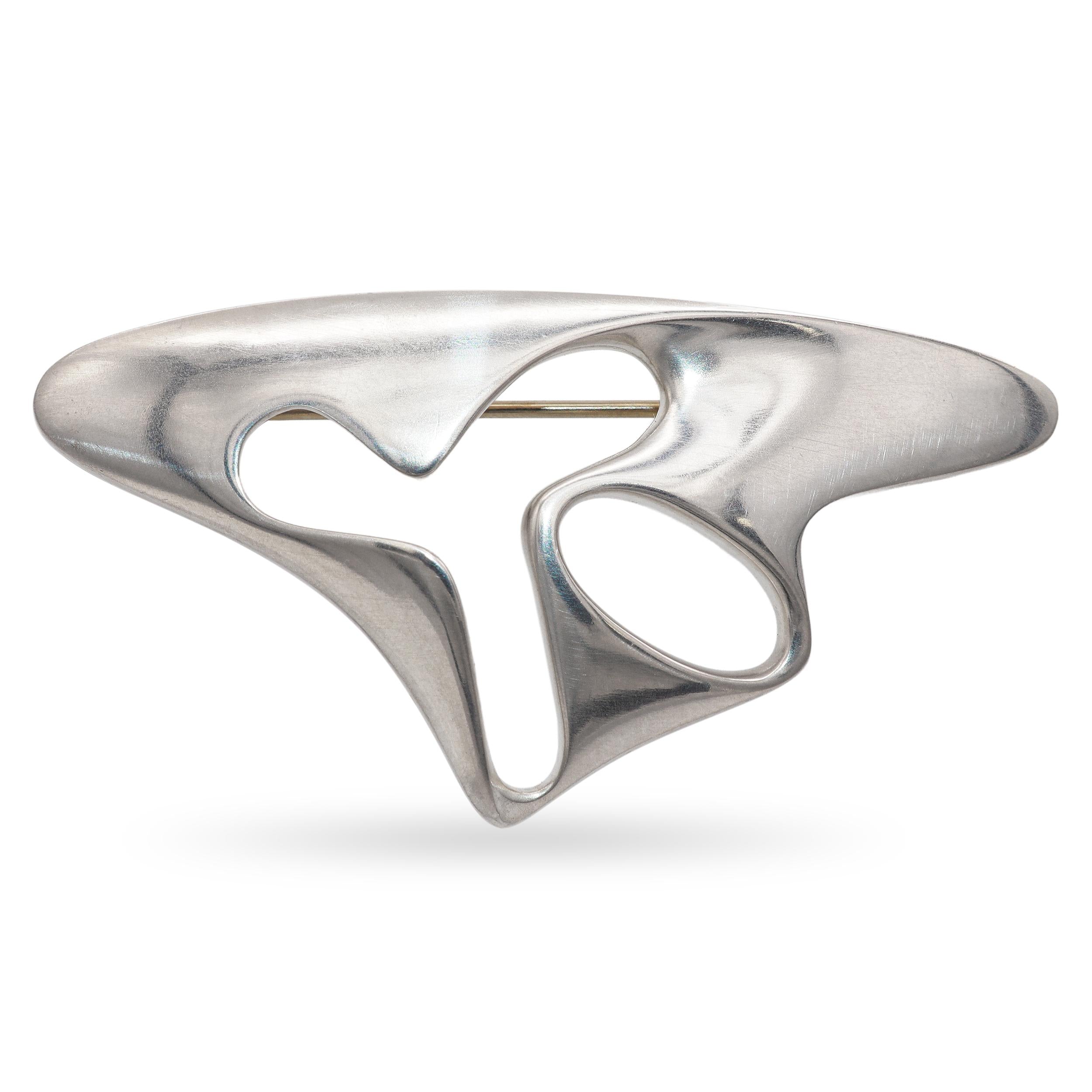 Vintage Georg Jensen Sterling Silver Modernist Abstract Brooch No. 325