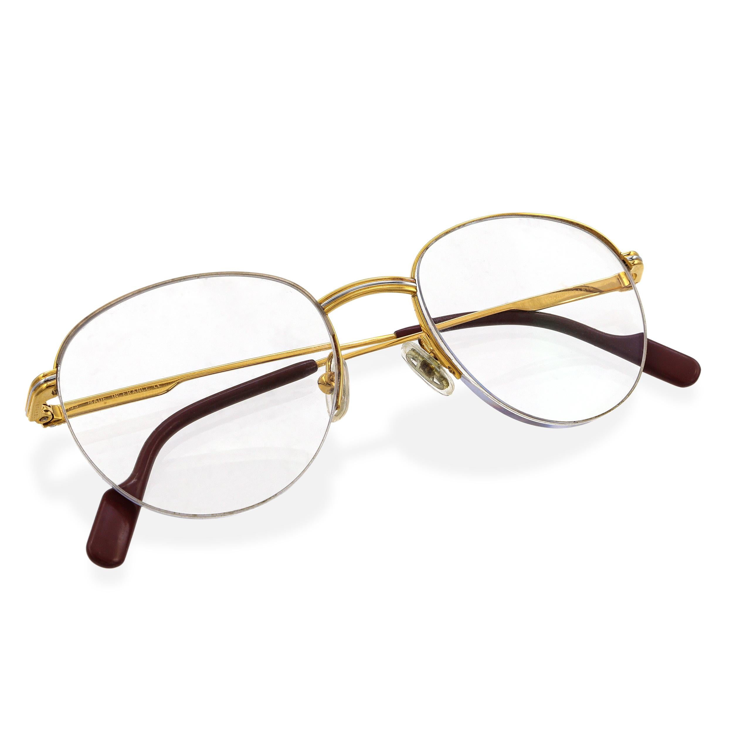 Vintage must de Cartier Gold Vermeil Eyeglasses Ref. T8100166