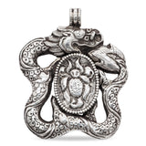 Antique Tibetan Sterling Silver Turquoise Dragon Pendant
