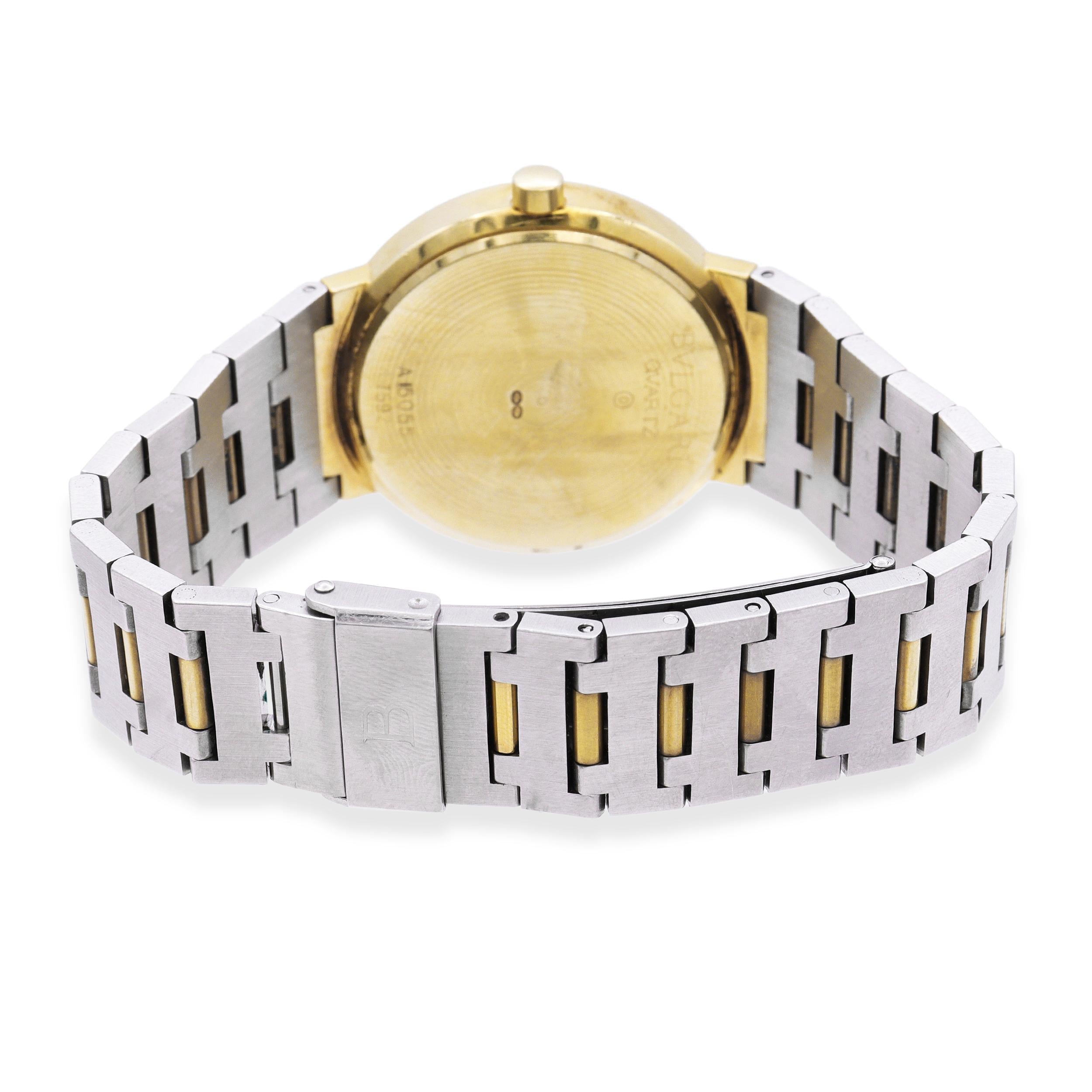 BVLGARI BVLGARI 18k Yellow Gold Stainless Steel Quartz Men's Watch