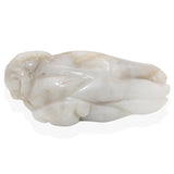 Vintage Chinese Hand Carved White Jade Mythical Creature on Finger Citron