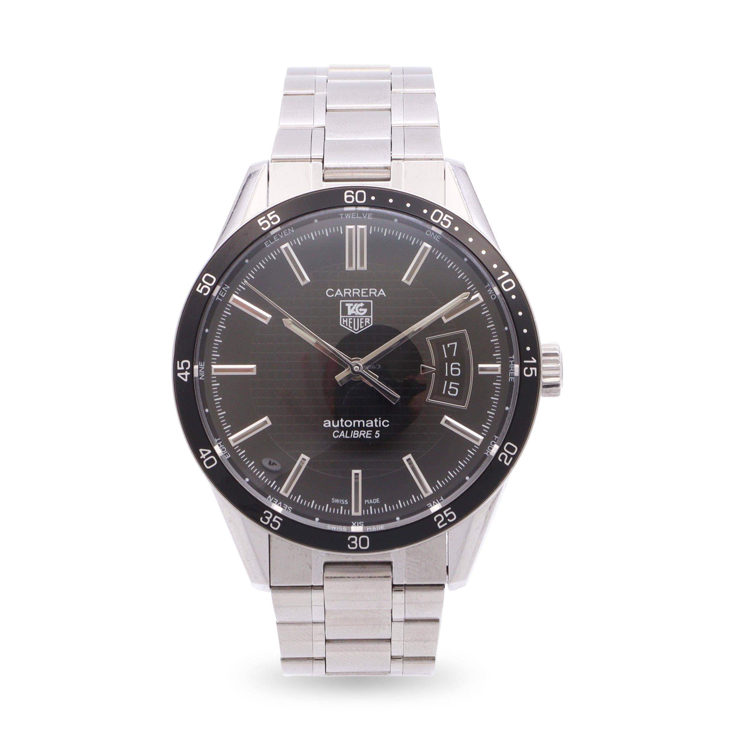 Tag Heuer Stainless Steel Carerra Calibre 5 Automatic Watch Ref. WV211M
