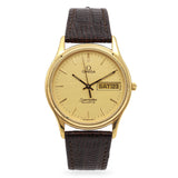 Omega Seamaster Gold Plated Day Date Quartz Men’s Watch