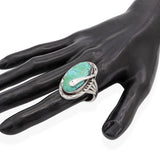Vintage Native American Sterling Silver Turquoise Snake Statement Ring