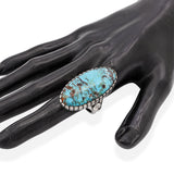 Southwestern CLBZ Mitchell Calabaza Sterling Silver Turquoise Statement Ring