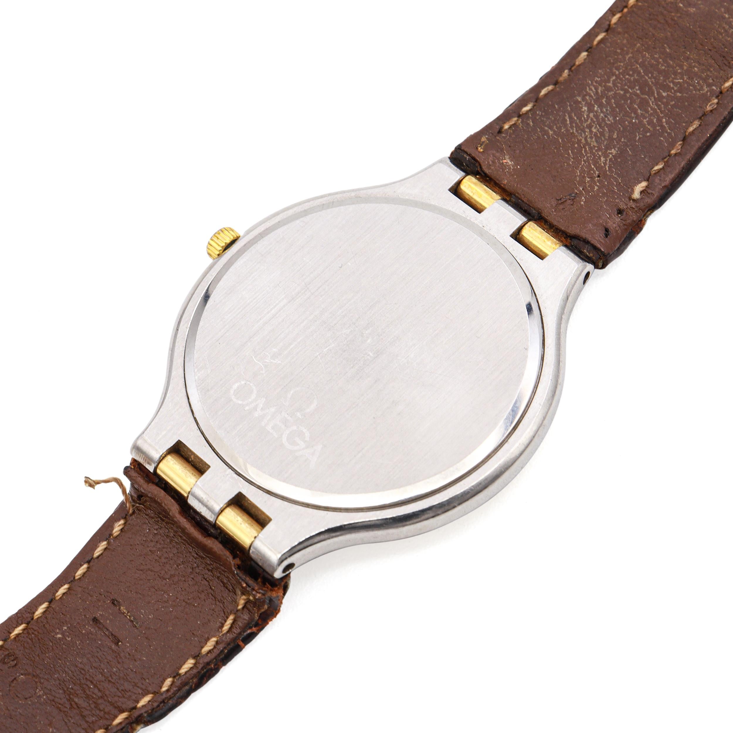 Omega De Ville Symbol 18k Gold Steel Quartz Men's Watch