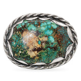 Vintage Native American Sterling Silver East West Turquoise Statement Ring