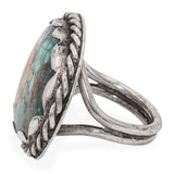 Vintage Native American Sterling Silver East West Turquoise Statement Ring