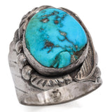 Vintage Native American Southwestern Sterling Silver Turquoise Ring