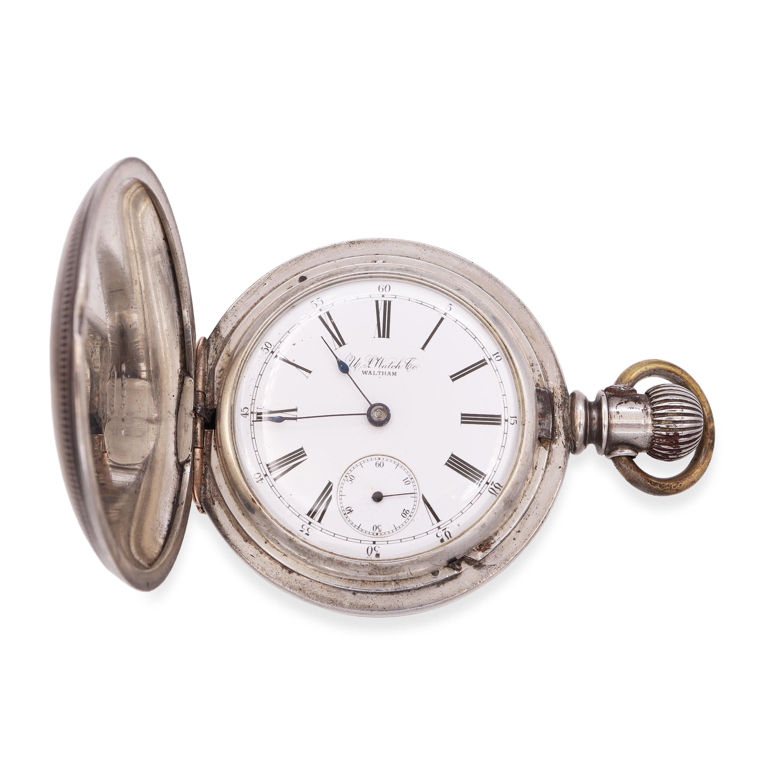 Antique 1864 Waltham Coin Silver Case Manual Wind Pocketwatch