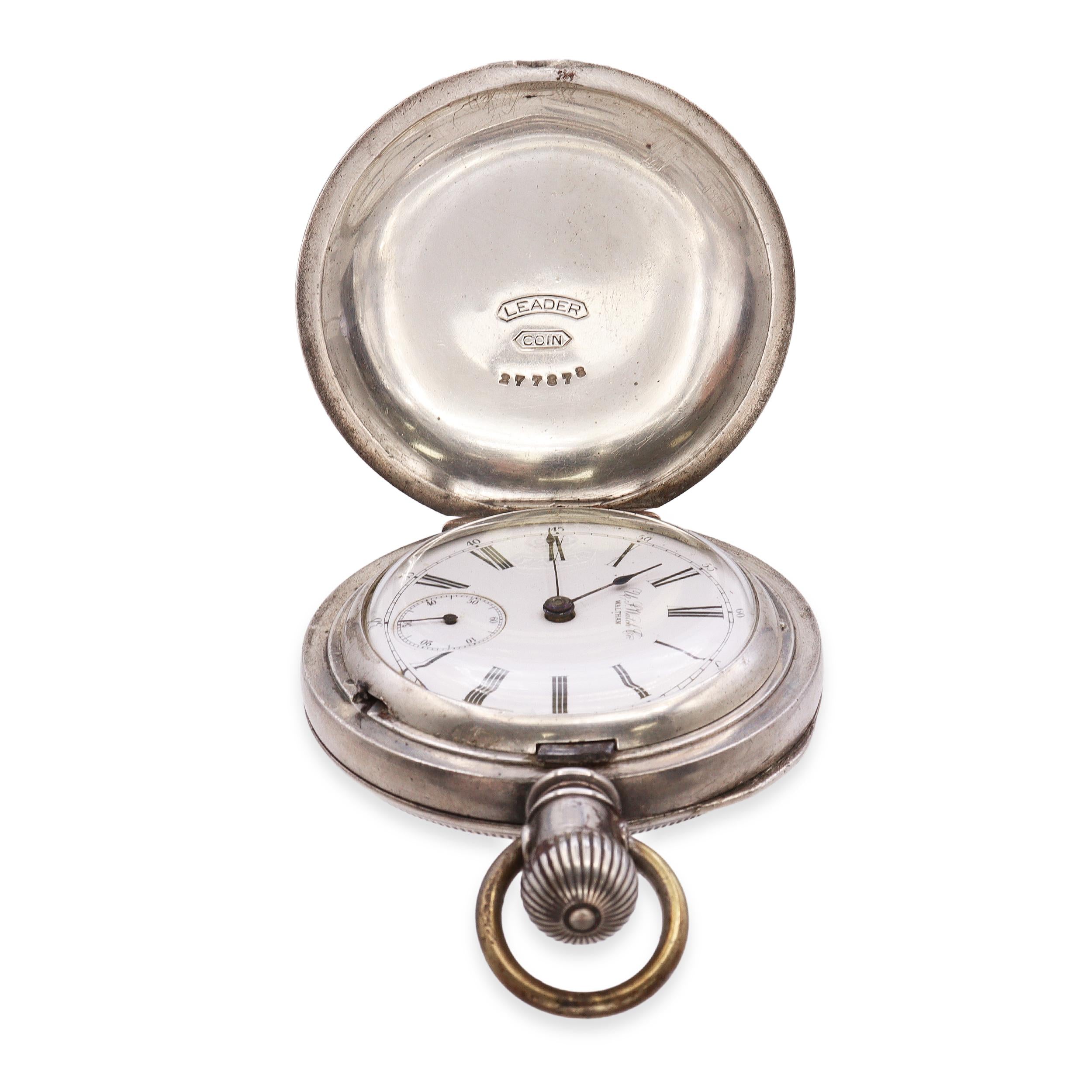 Antique 1864 Waltham Coin Silver Case Manual Wind Pocketwatch