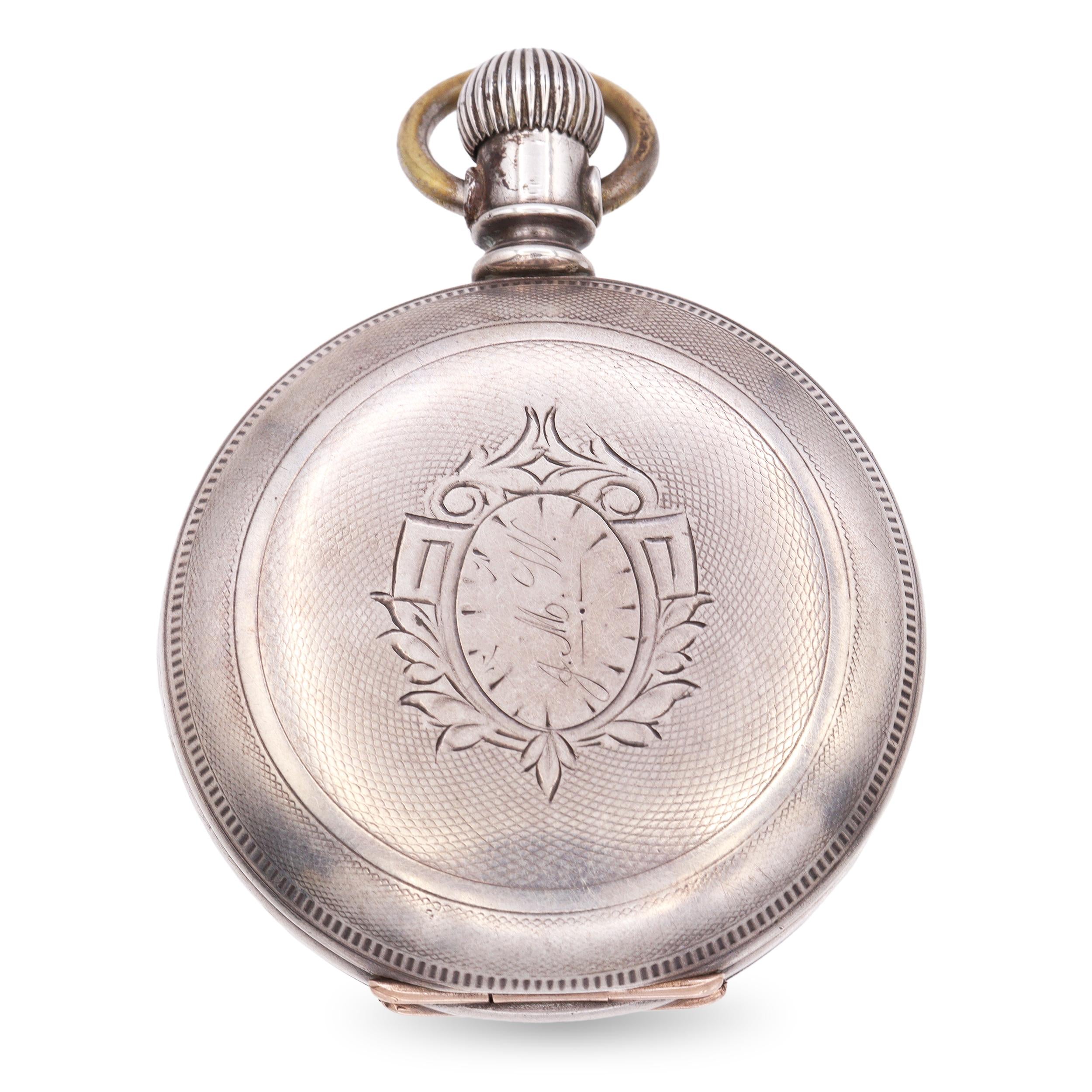 Antique 1864 Waltham Coin Silver Case Manual Wind Pocketwatch