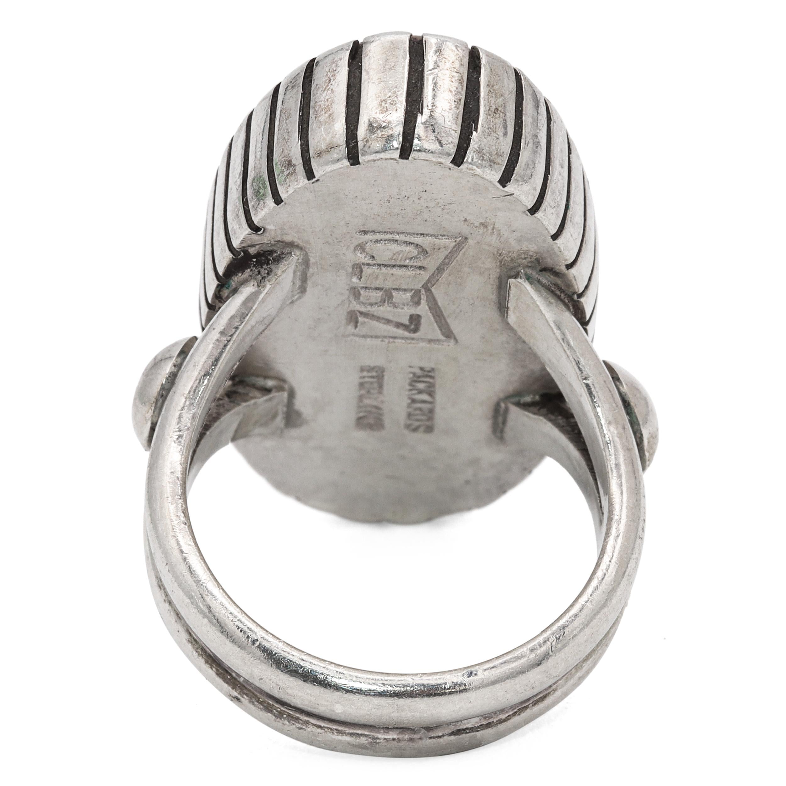 Southwestern CLBZ Mitchell Calabaza Sterling Silver Turquoise Statement Ring