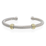 David Yurman 14K Yellow Gold & Sterling Silver Cable Cuff Bracelet