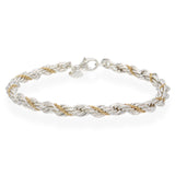 Tiffany & Co. Sterling Silver & 18K Yellow Gold Twisted Rope Chain Bracelet