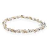 Tiffany & Co. Sterling Silver & 18K Yellow Gold Twisted Rope Chain Bracelet