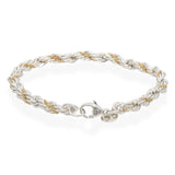 Tiffany & Co. Sterling Silver & 18K Yellow Gold Twisted Rope Chain Bracelet
