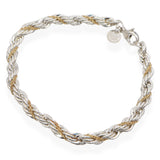 Tiffany & Co. Sterling Silver & 18K Yellow Gold Twisted Rope Chain Bracelet