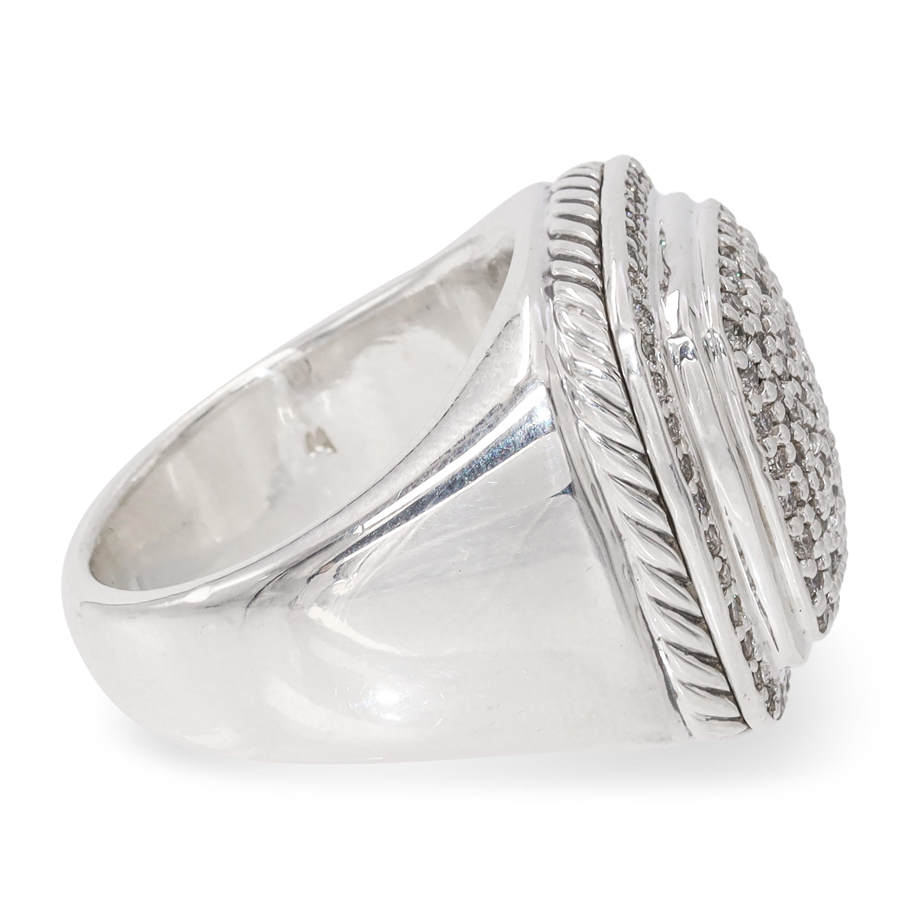 David Yurman Albion Sterling Silver Diamond Pavé Ring