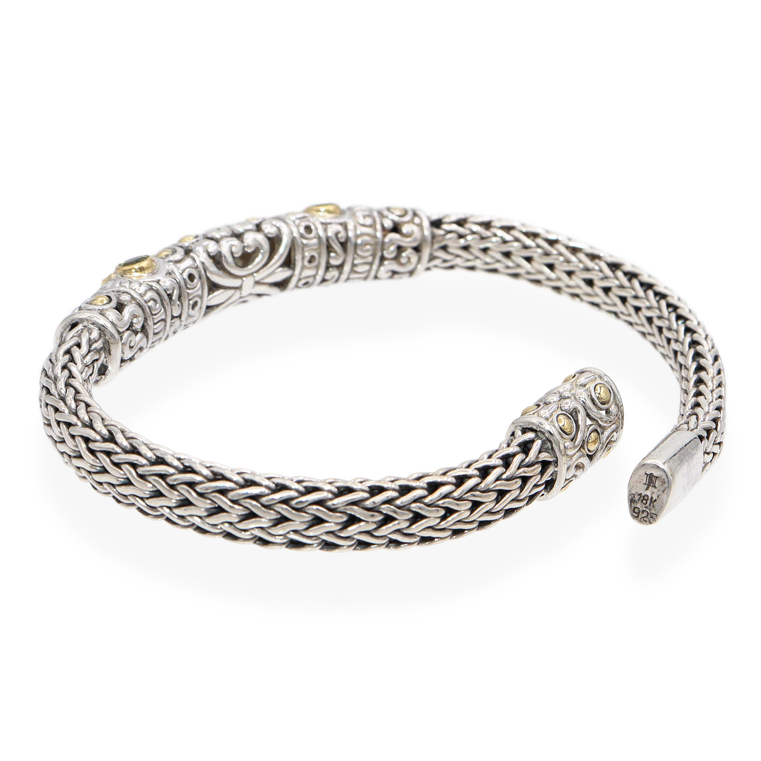 John Hardy Sterling Silver & 18k Gold Amethyst Peridot Classic Chain Bracelet