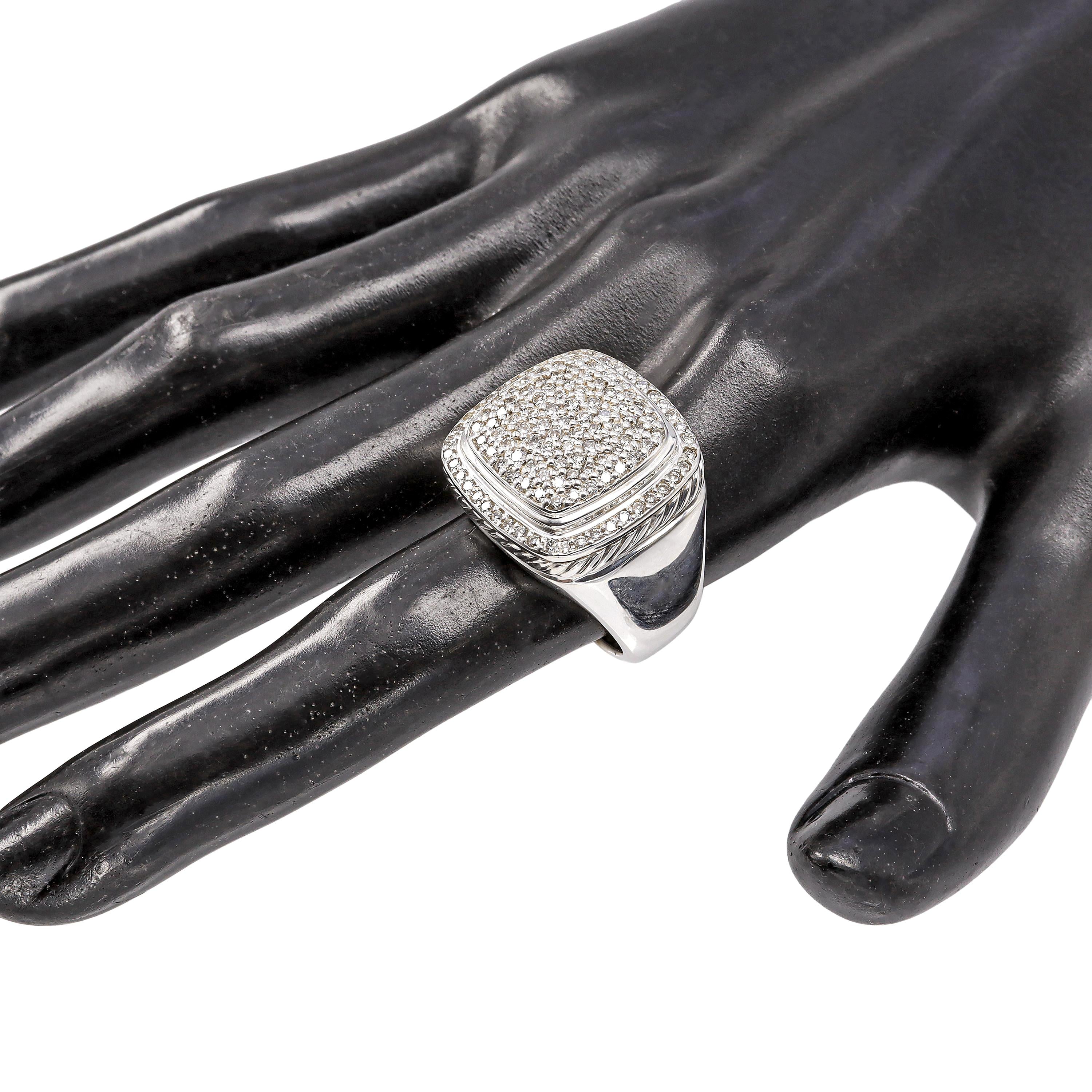 David Yurman Albion Sterling Silver Diamond Pavé Ring