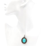 Vintage Native American Southwestern Sterling Silver Turquoise Oval Pendant