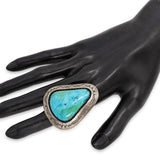 Vintage Teddy Goodluck Turquoise Sterling Silver Ring
