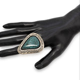 Teddy Goodluck Sterling Silver Turquoise Statement Ring
