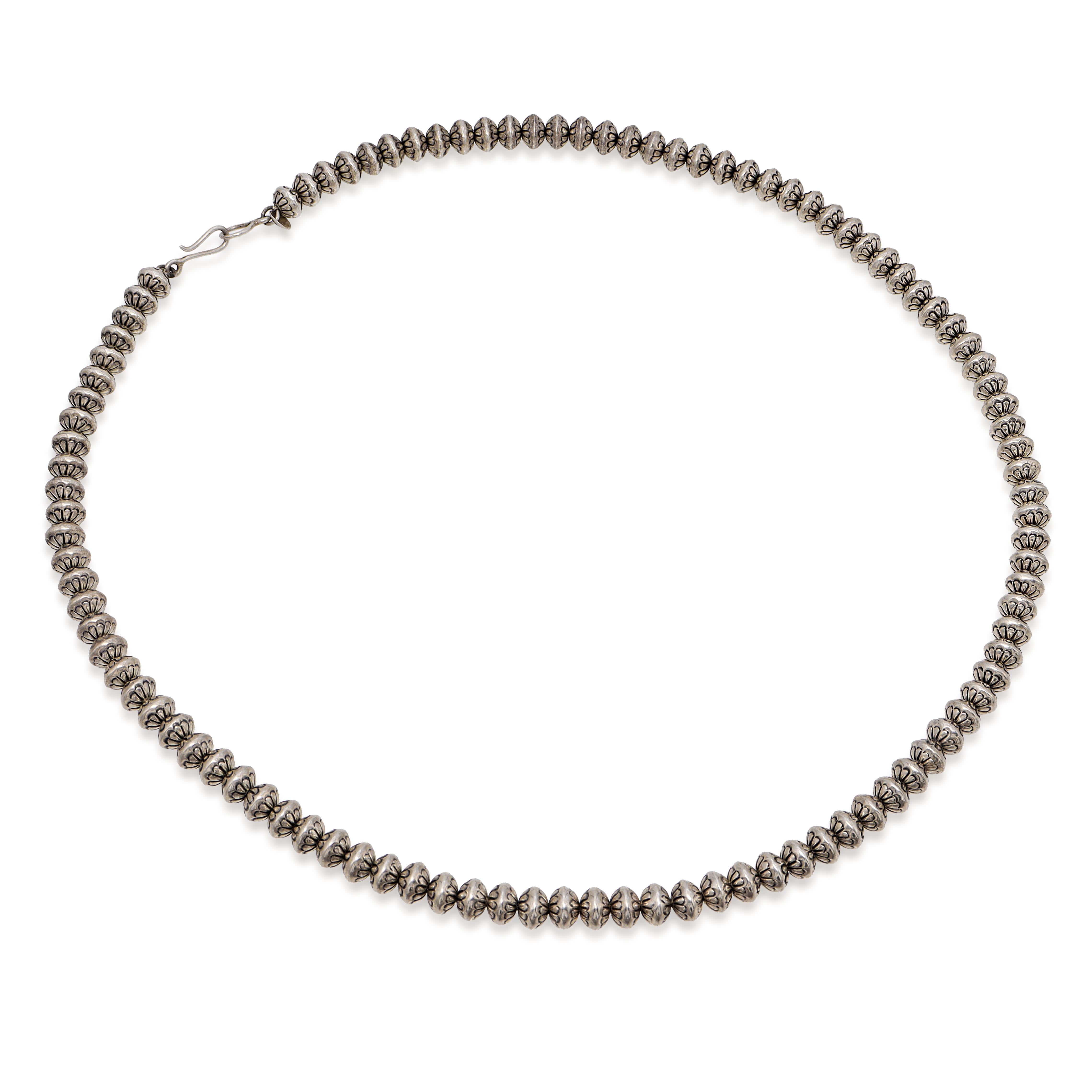 Marie Yazzie Navajo Sterling Silver Navajo Pearl Necklace