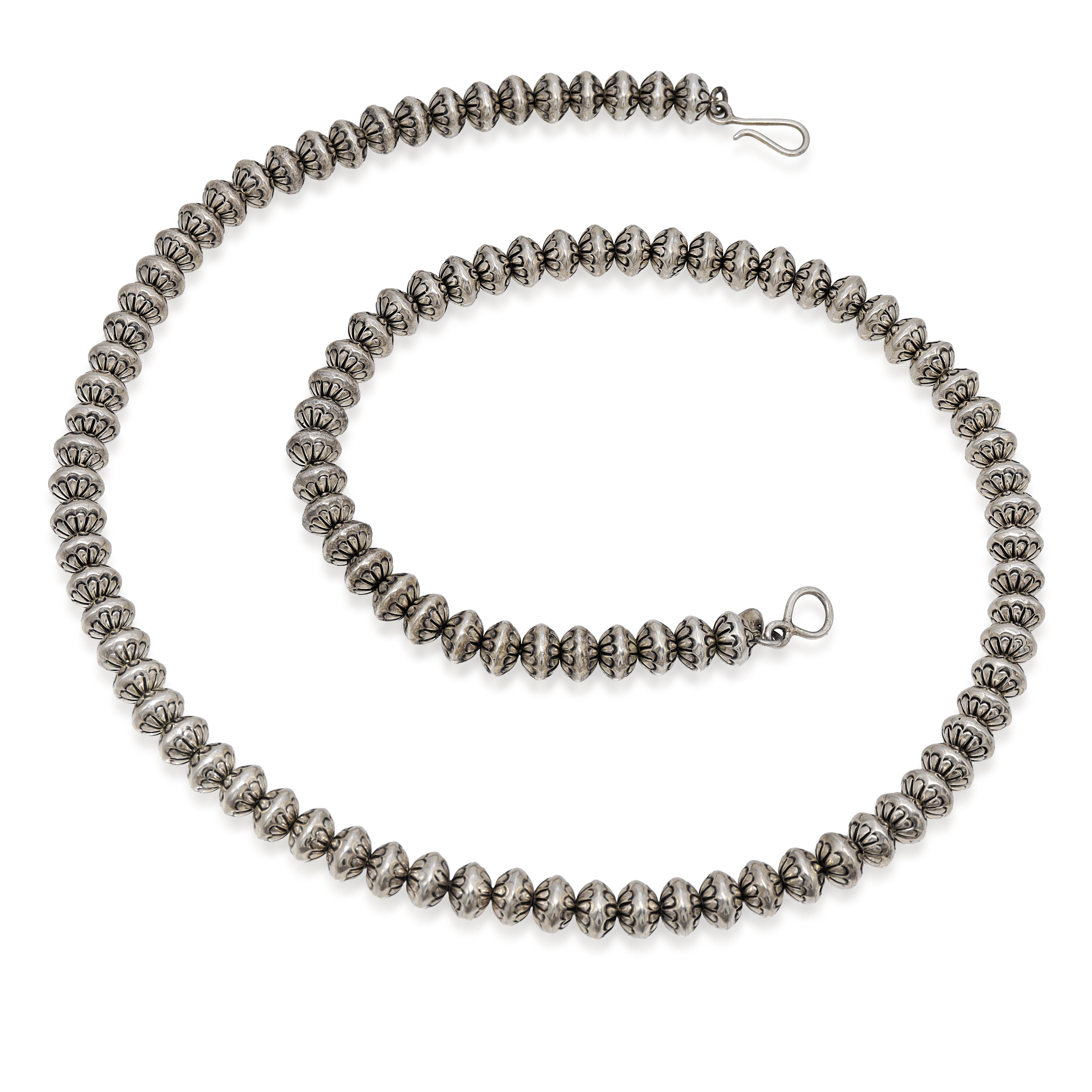 Marie Yazzie Navajo Sterling Silver Navajo Pearl Necklace