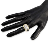 David Yurman Sterling Silver & 18k Yellow Gold Cable Signet Ring