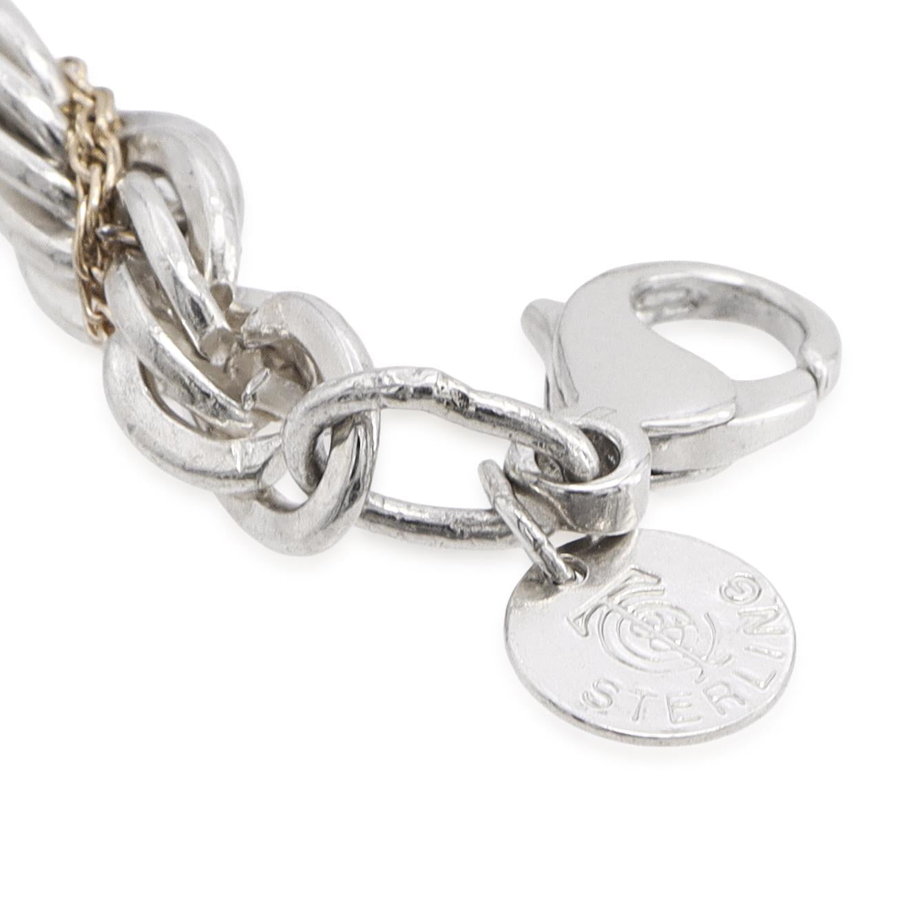 Tiffany & Co. Sterling Silver 14k Gold Twist Link Bracelet