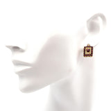 Vintage 18K Yellow Gold Garnet Cluster Earrings