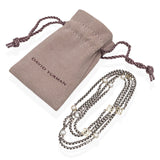 David Yurman Sterling Silver 14k Yellow Gold Pearl Box Chain Station Necklace
