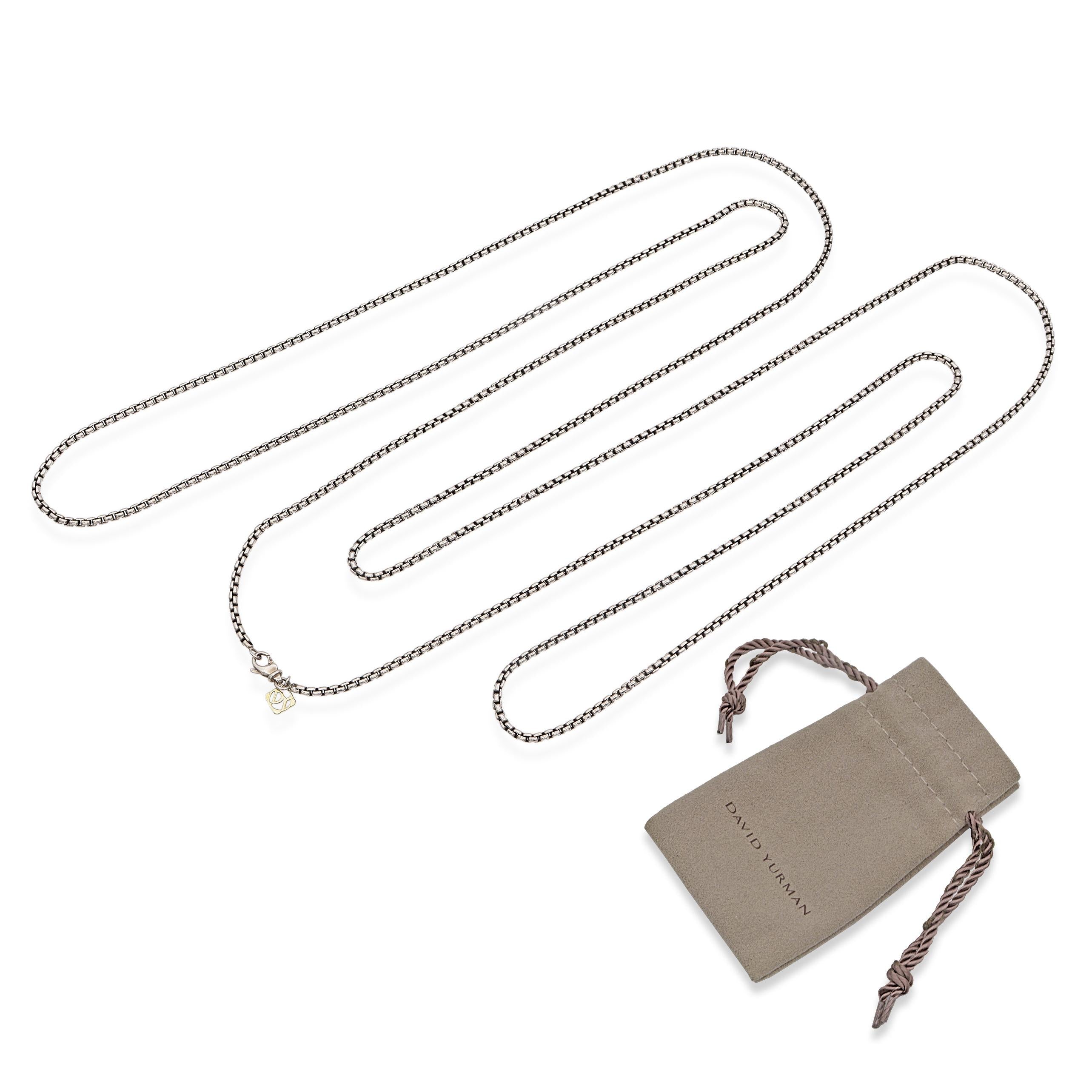 David Yurman Sterling Silver 14k Yellow Gold 72" Box Chain Necklace