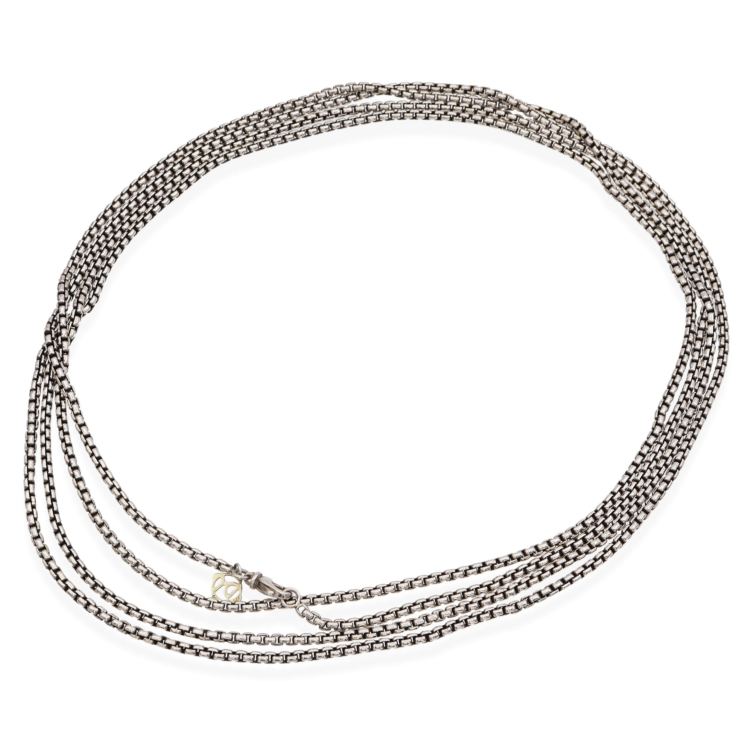 David Yurman Sterling Silver 14k Yellow Gold 72" Box Chain Necklace