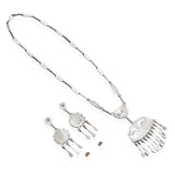 Vintage Lorraine Waatsa Zuni Sterling Silver Red Coral Necklace & Earrings Set