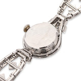 Art Deco Hamilton Platinum Diamond Hand-Wind Women’s Cocktail Watch