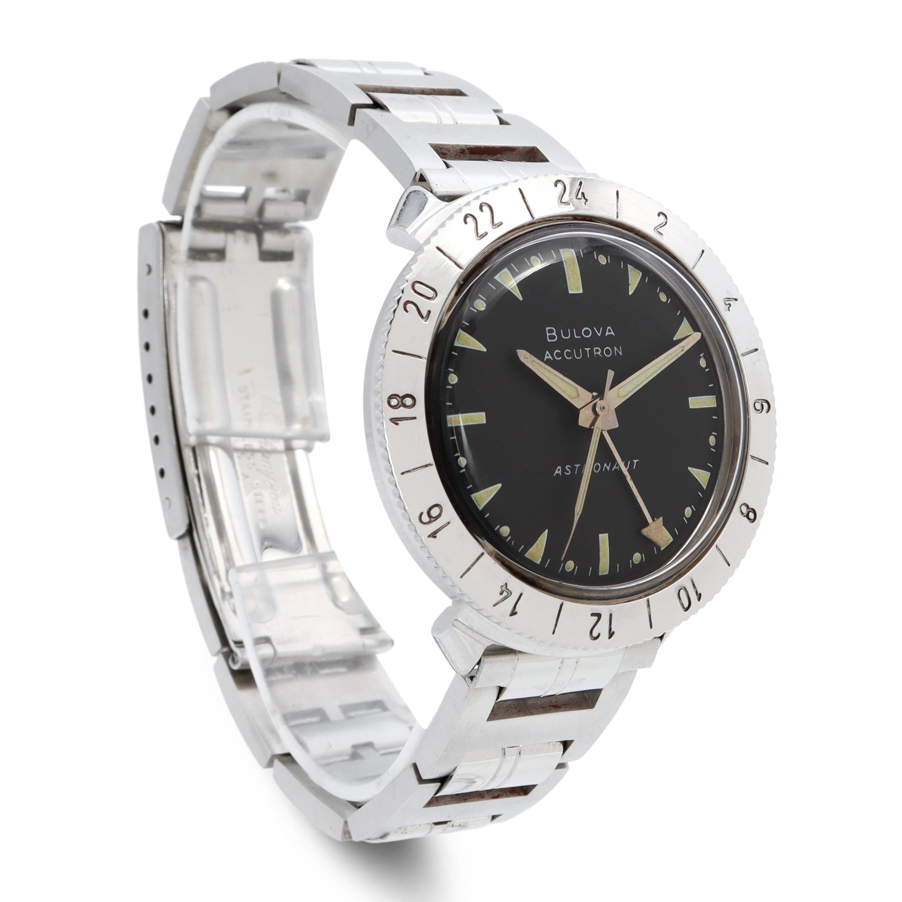 Vintage Bulova Accutron Astronaut Stainless Steel GMT Men’s Watch