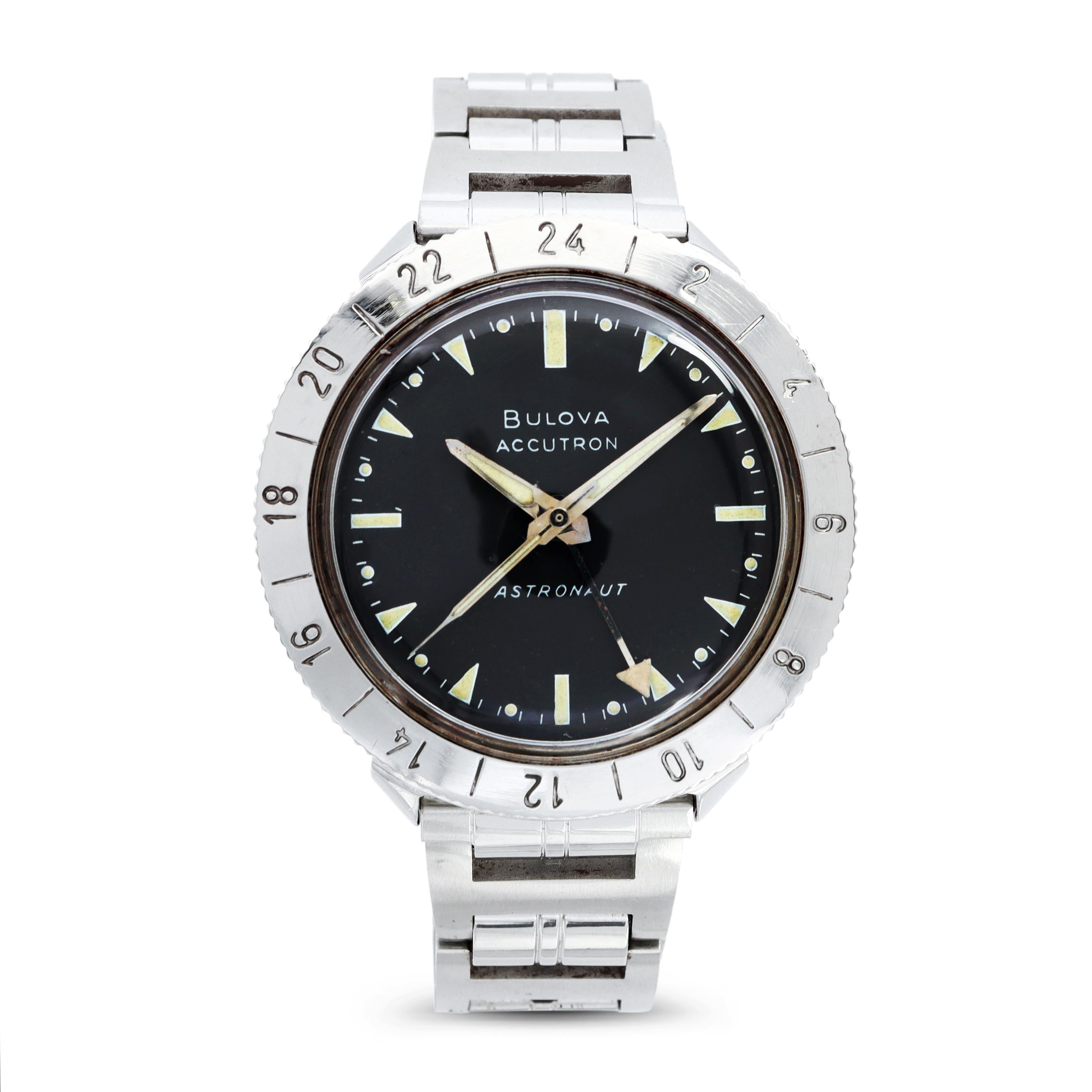 Vintage Bulova Accutron Astronaut Stainless Steel GMT Men’s Watch