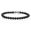 David Yurman Sterling Silver Black Onyx Spiritual Beaded Bracelet