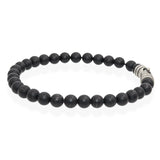 David Yurman Sterling Silver Black Onyx Spiritual Beaded Bracelet