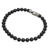 David Yurman Sterling Silver Black Onyx Spiritual Beaded Bracelet