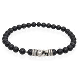 David Yurman Sterling Silver Black Onyx Spiritual Beaded Bracelet