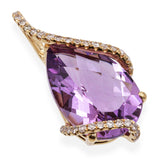EFFY 14K Yellow Gold Pear-Shaped Amethyst Diamond Swirl Pendant