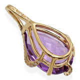 EFFY 14K Yellow Gold Pear-Shaped Amethyst Diamond Swirl Pendant