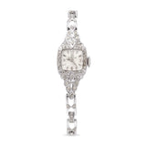 Vintage Omega Platinum Diamond Hand-Wind Women’s Cocktail Watch