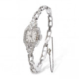 Vintage Omega Platinum Diamond Hand-Wind Women’s Cocktail Watch