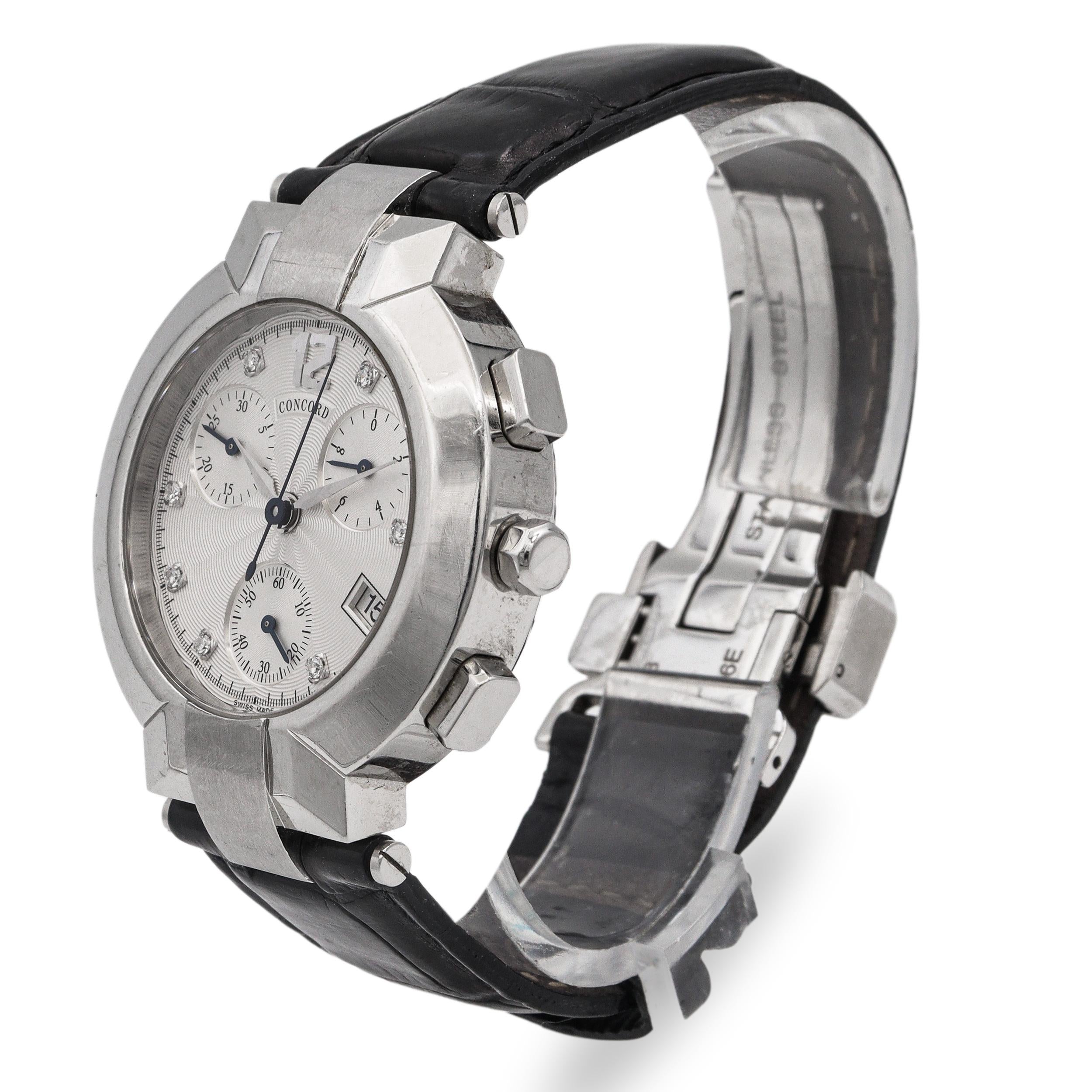 Concord La Scala Diamond Dial Chronograph Quartz Men's Watch Ref. 14.C5.1891